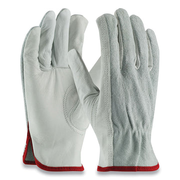 PIP Top-grain Leather Drivers Gloves With Shoulder-split Cowhide Leather Back, Small, Gray freeshipping - TVN Wholesale